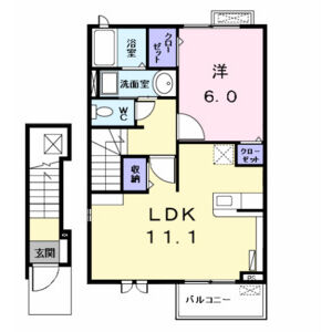 1LDK 間取り図