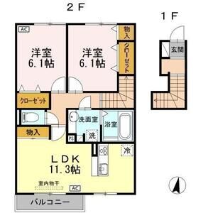 2LDK 間取り図