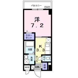 1K 間取り図