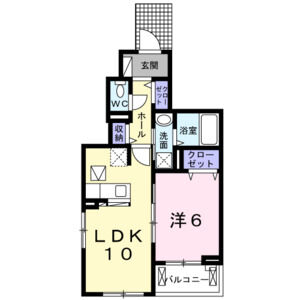 1LDK 間取り図