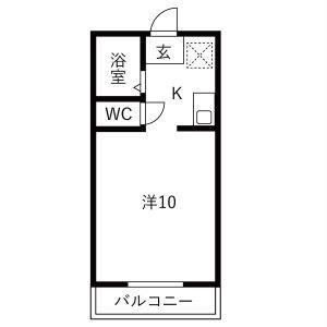 1K 間取り図