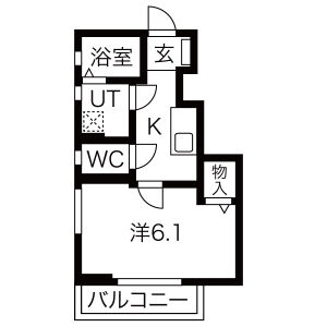 1K 間取り図