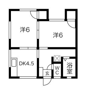 2DK 間取り図