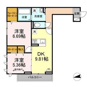 2DK 間取り図