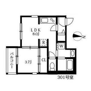 1LDK 間取り図