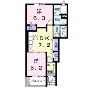 2DK 間取り図