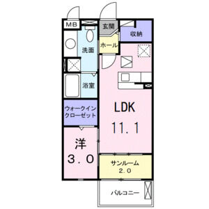 1LDK 間取り図