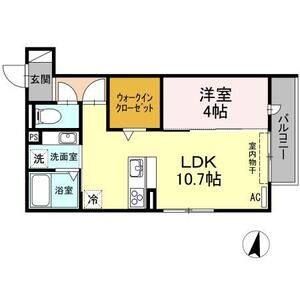 1LDK 間取り図