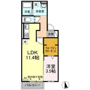 1LDK 間取り図