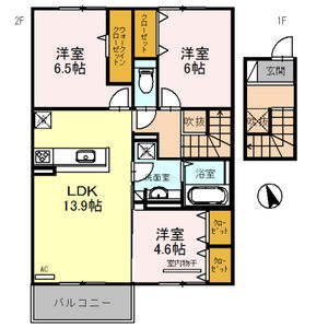 3LDK 間取り図
