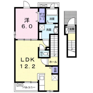 1LDK 間取り図