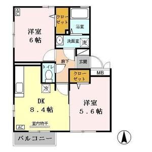 2DK 間取り図