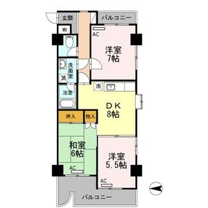 3DK 間取り図