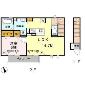 1LDK 間取り図
