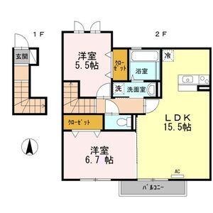 2LDK 間取り図
