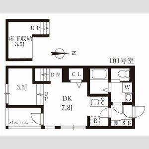1DK 間取り図