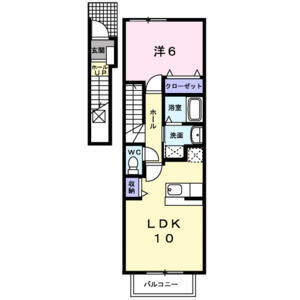1LDK 間取り図
