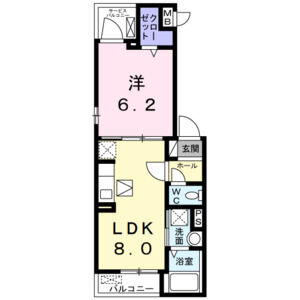 1LDK 間取り図