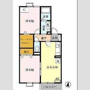 2DK 間取り図