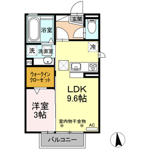 1LDK 間取り図