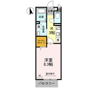 1K 間取り図