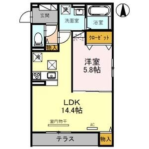 1LDK 間取り図