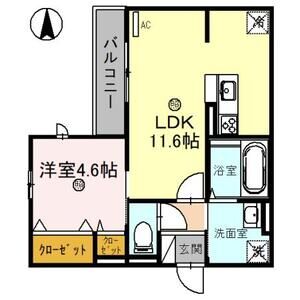 1LDK 間取り図