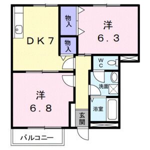 2DK 間取り図
