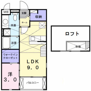 1LDK 間取り図