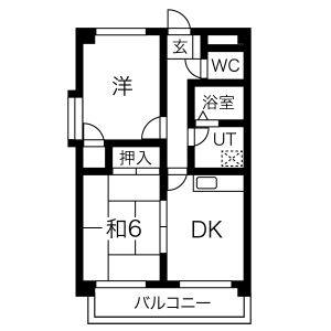 2DK 間取り図