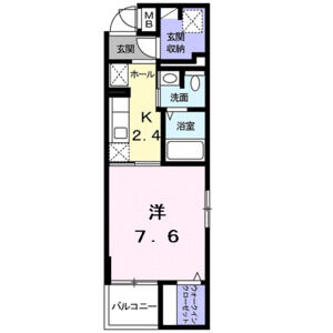 1K 間取り図