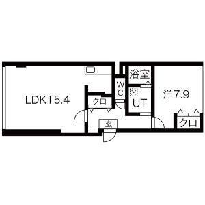 1LDK 間取り図