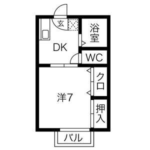 1DK 間取り図