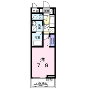 1K 間取り図