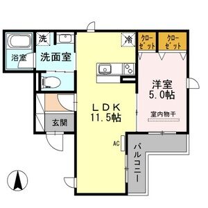 1LDK 間取り図