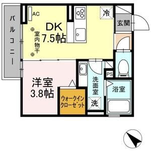 1DK 間取り図