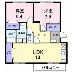 2LDK 間取り図