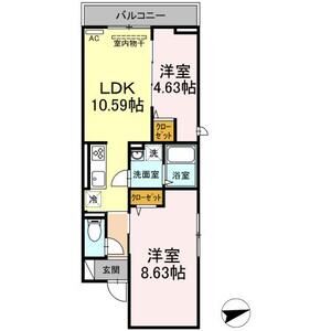 2LDK 間取り図