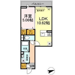 1LDK 間取り図