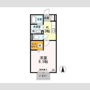 1K 間取り図