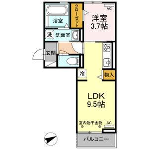 1LDK 間取り図