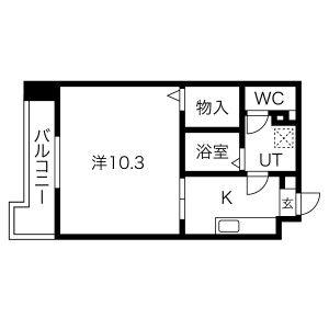 1K 間取り図