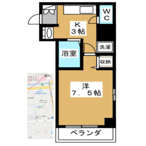1K 間取り図