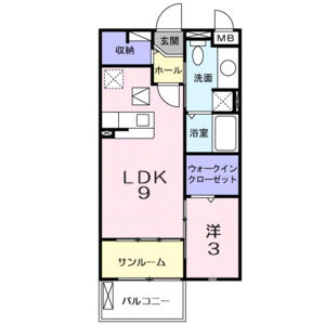 1LDK 間取り図