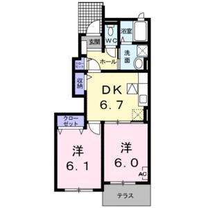 2DK 間取り図