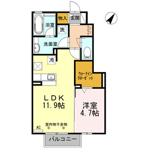 1LDK 間取り図