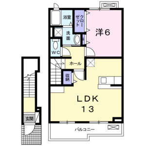 1LDK 間取り図