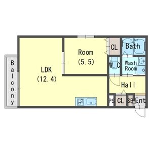 1LDK 間取り図