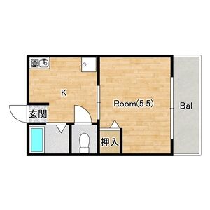 1K 間取り図