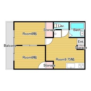 2DK 間取り図